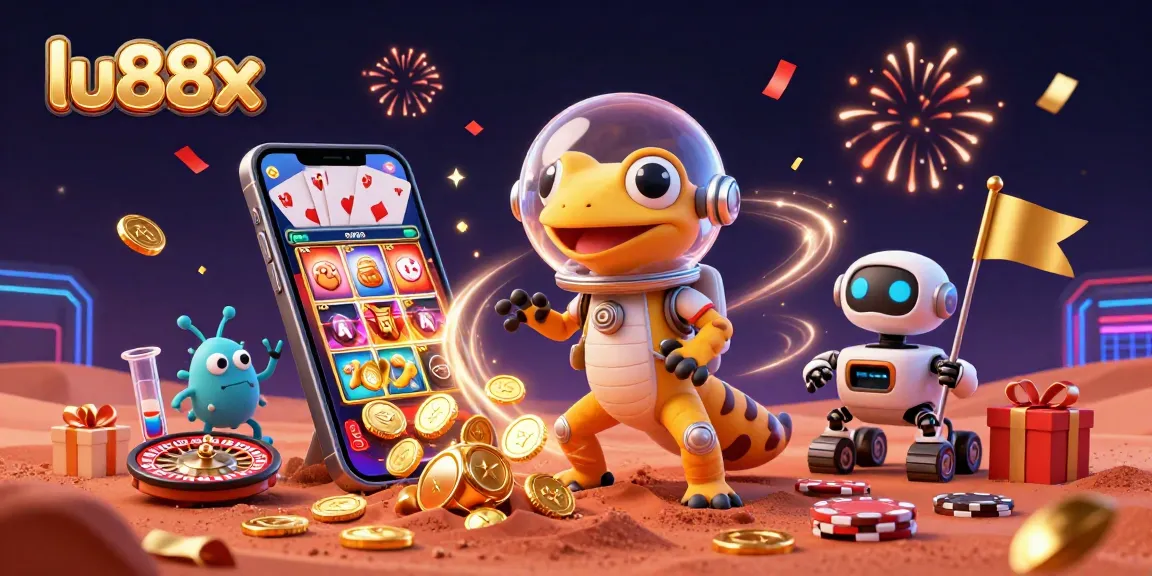Play exciting slot games with lu88x in a vibrant Martian casino adventure.