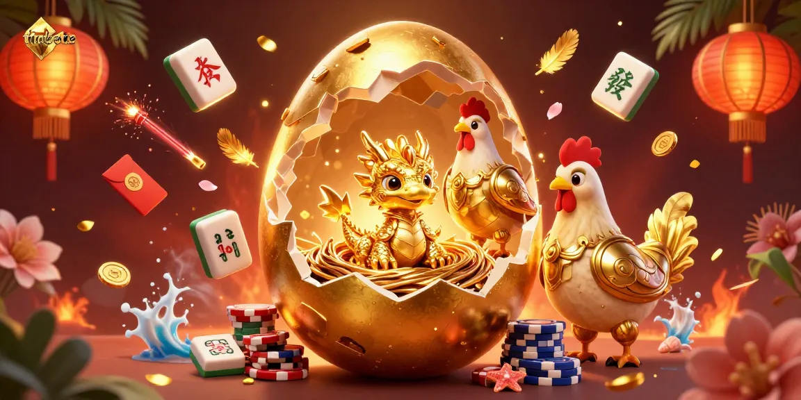 Experience thrilling wins with thabete, featuring a baby golden dragon amidst vibrant casino elements.