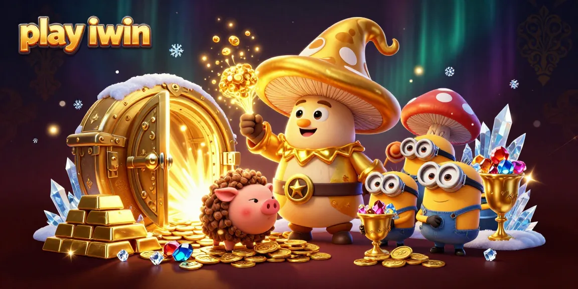 Play iwin and experience magical treasure adventures in this vibrant casino scene.