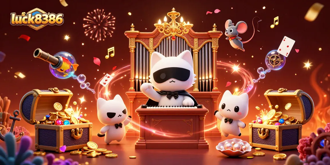 Experience thrilling gameplay at luck8386 with an enchanting casino scene featuring animated characters.