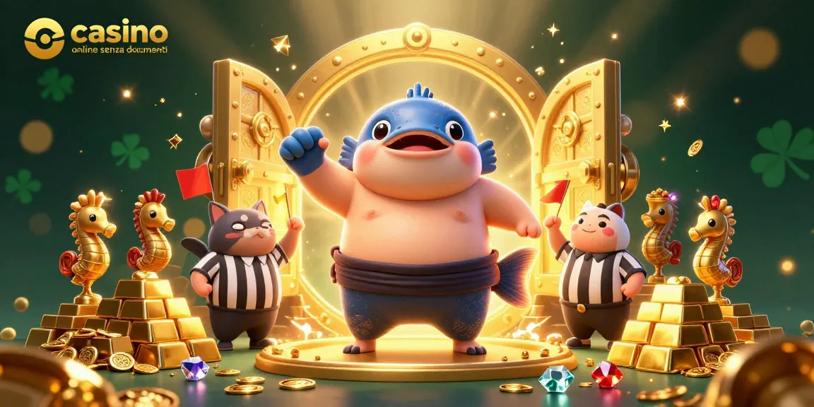 Gioco emozionante e divertente in un casino online senza documenti con pesci e tesori sottomarini.