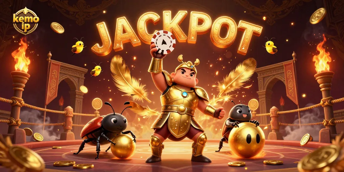 Experience kemo ip with exciting gameplay featuring a victorious beetle gambling scene.