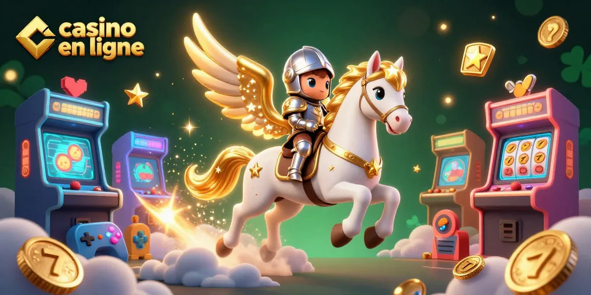Jouez à casino en ligne avec un cheval blanc céleste et un chevalier dans un monde magique.