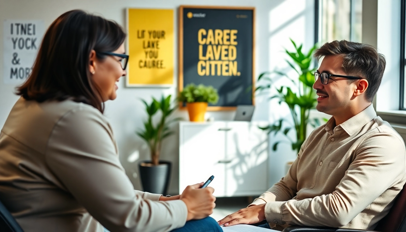 Engaging career coaching session highlighting professional interaction and support, ideal for Career Coaching.