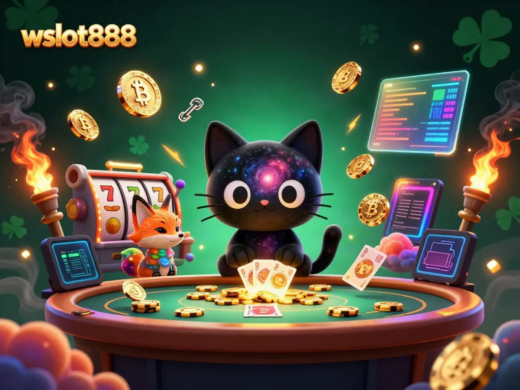 Gali kemenangan bermain slot di wslot888 dengan kucing hitam dan rubah nebula yang menawan.