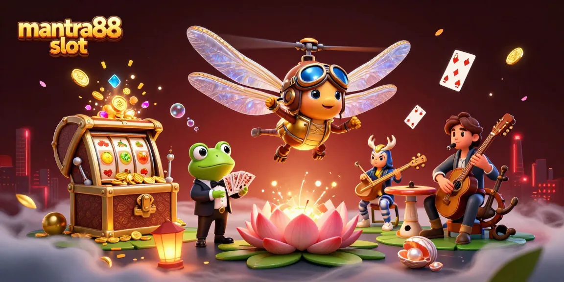 Experience the excitement of mantra88 slot in a vibrant casino scene with dynamic characters and elements!