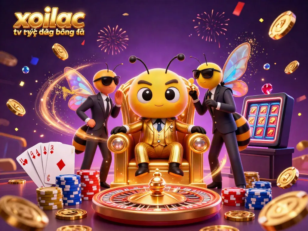 Experience the excitement of xoilac tv trực tiếp bóng đá with vibrant characters, dynamic game elements, and casino-themed visuals.