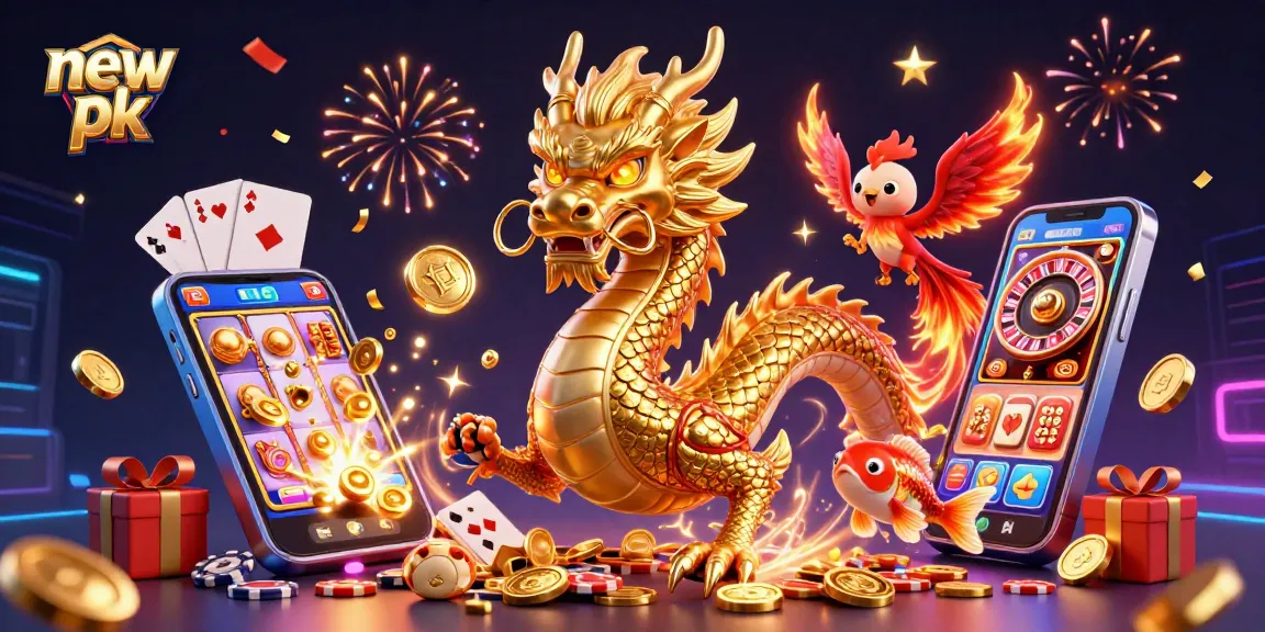 Experience big wins with new pk’s vibrant 3D casino scene featuring a dragon and phoenix.