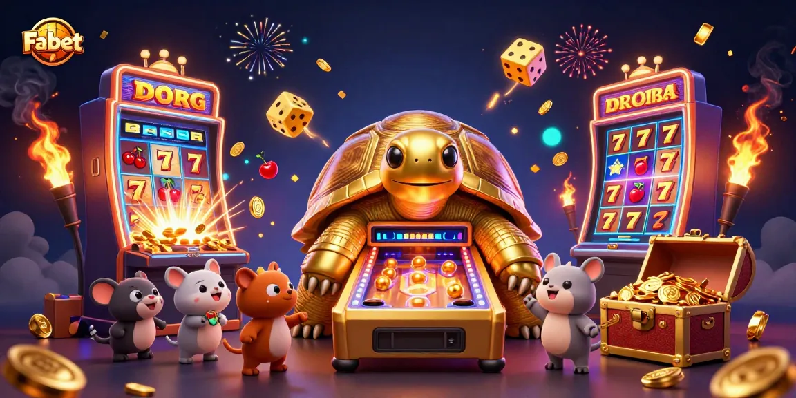 Experience the thrilling Fabet slots scene with a colorful jackpot explosion and playful characters.