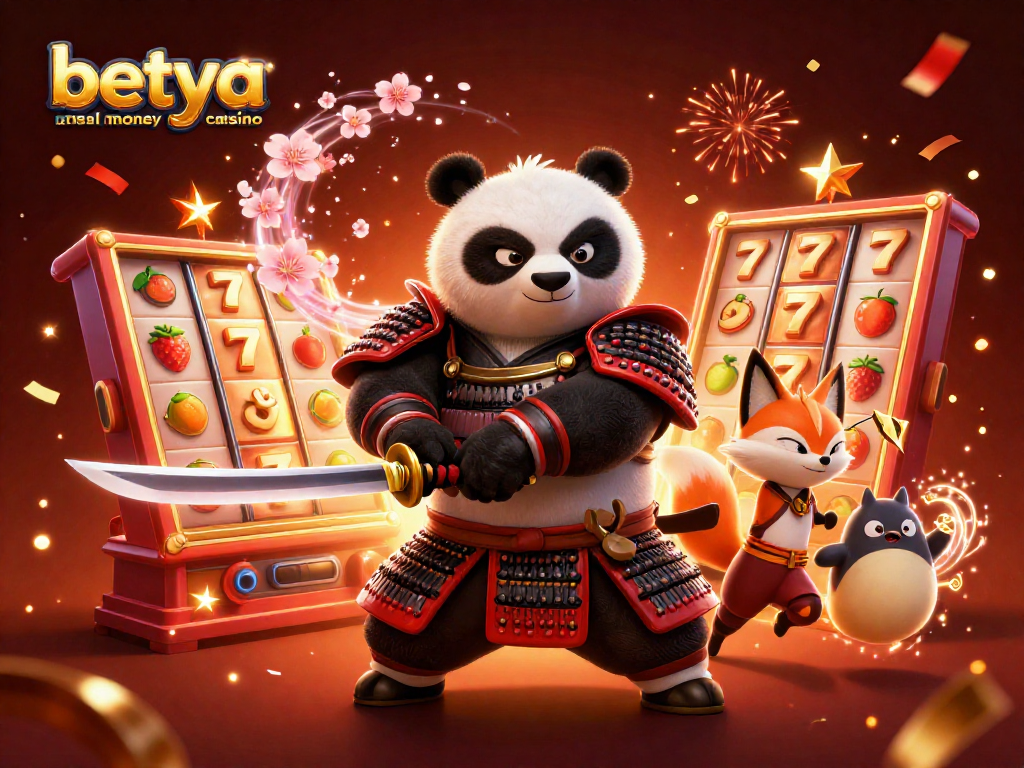 Engage with the excitement at betya.com real money online casino featuring samurai panda and dynamic slot reels.