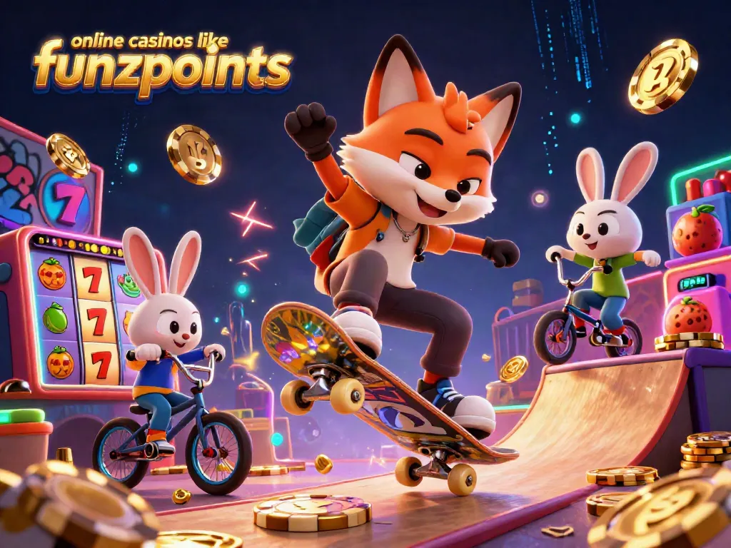 Experience the excitement of online casinos like Funzpoints with vibrant characters and dynamic gaming elements.