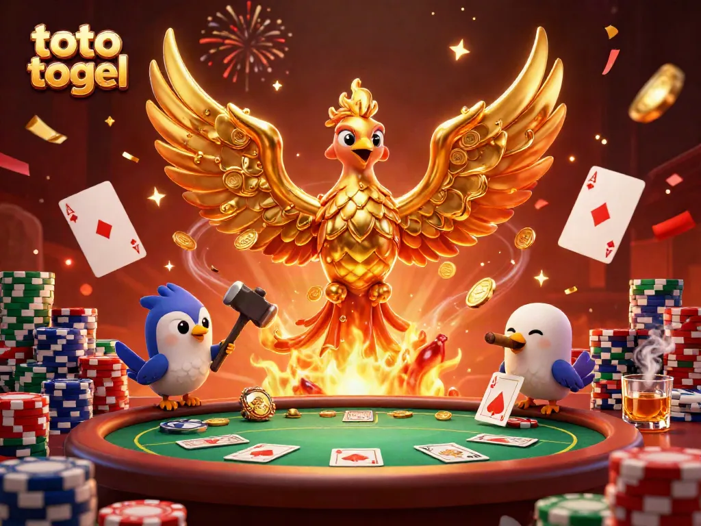Experience the thrill of toto togel as a molten golden phoenix emerges with poker elements